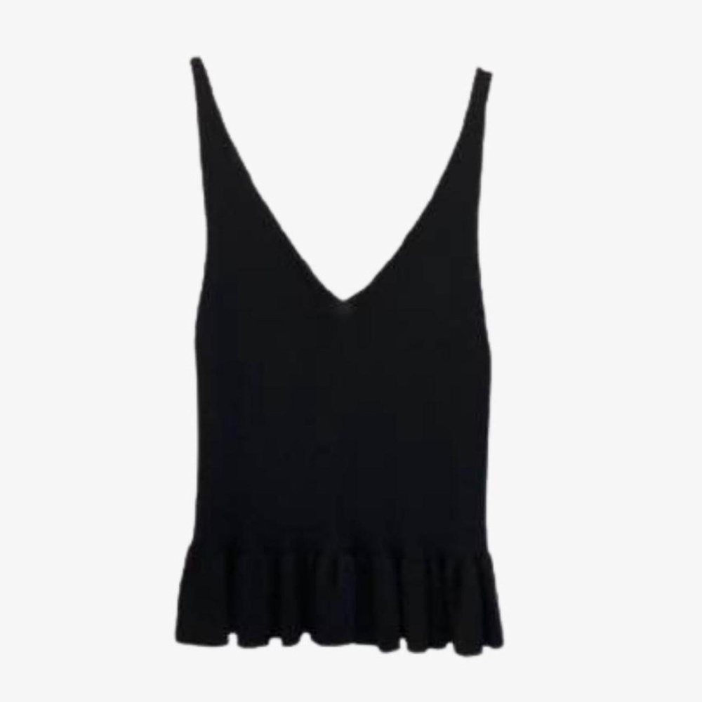 Topshop black tank top with peplum